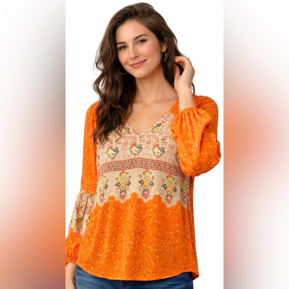 Anthropologie Maeve Boho Floral Peasant Blouse Boutique Top